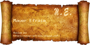 Mauer Efraim névjegykártya